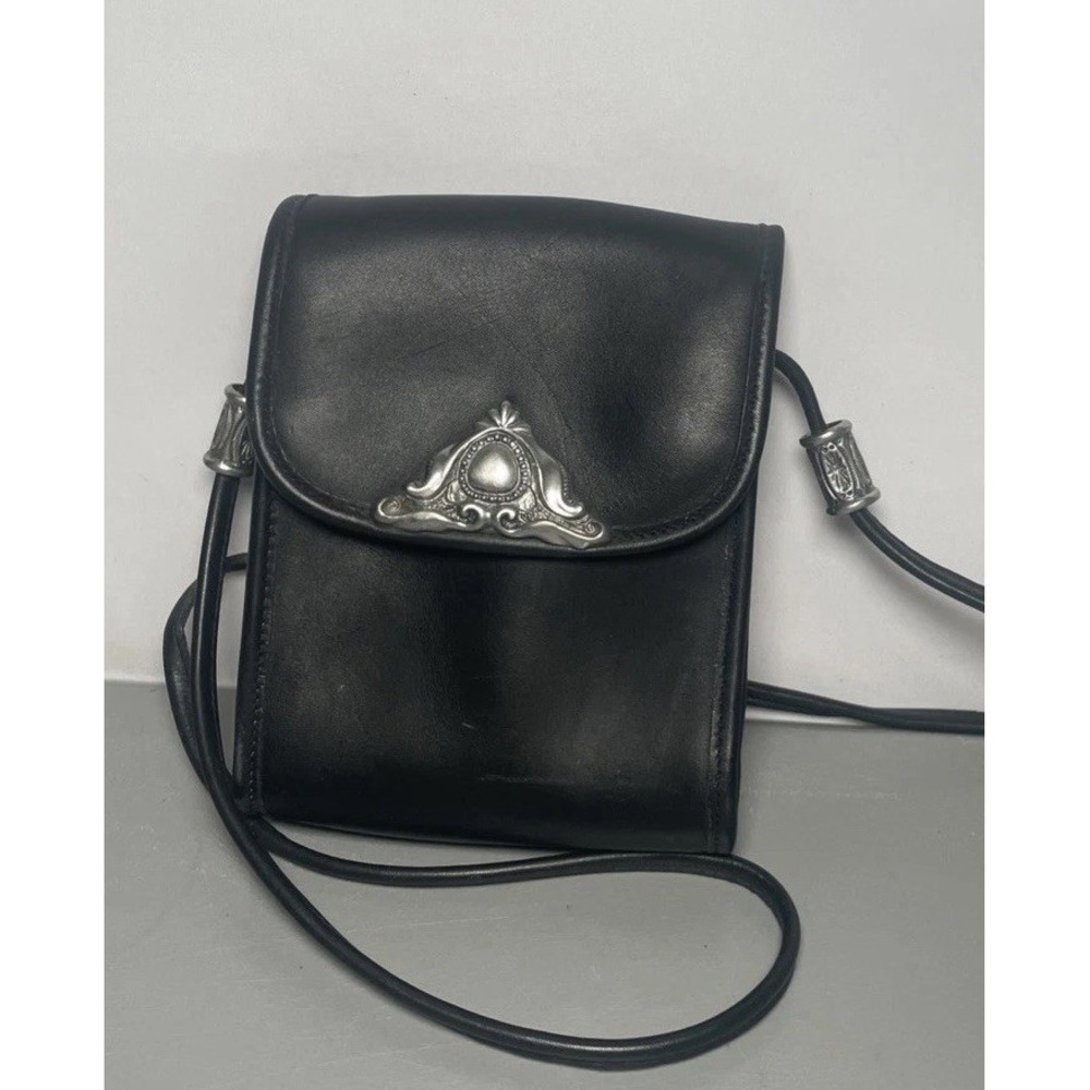 Vintage Colini Handbags Black Leather Crossbody Bag